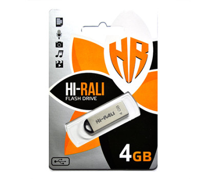 Флеш накопичувач USB 4Gb Hi-Rali Fit, Silver, USB 2.0 (HI-4GBFITSL) Флеш накопичувач USB 4Gb Hi-Rali Fit, Silver, USB 2.0 (HI-4GBFITSL)