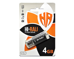 Флеш накопичувач USB 4Gb Hi-Rali Rocket, Black, USB 2.0 (HI-4GBVCBK)