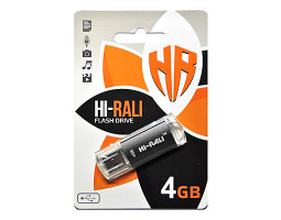 Флеш накопичувач USB 4Gb Hi-Rali Rocket, Black, USB 2.0 (HI-4GBVCBK)