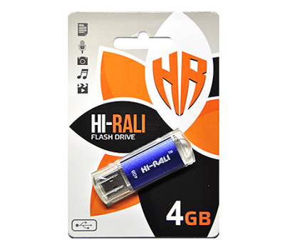 Флеш накопичувач USB 4Gb Hi-Rali Rocket, Blue, USB 2.0 (HI-4GBVCBL)