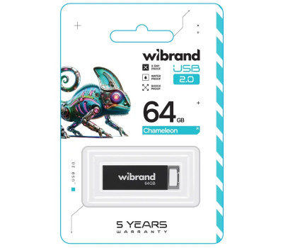 Флеш накопичувач USB 64Gb Wibrand Chameleon, Black, USB 2.0 (WI2.0/ CH64U6B) Флеш накопичувач USB 64Gb Wibrand Chameleon, Black, USB 2.0 (WI2.0/ CH64U6B)