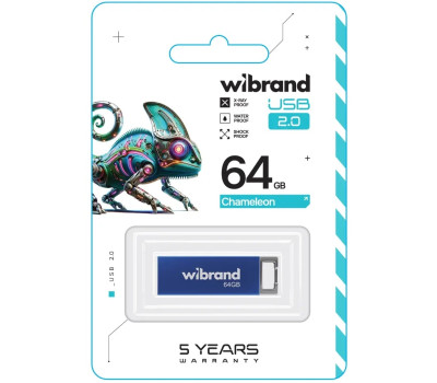 Флеш накопичувач USB 64Gb Wibrand Chameleon, Blue, USB 2.0 (WI2.0/ CH64U6U) Флеш накопичувач USB 64Gb Wibrand Chameleon, Blue, USB 2.0 (WI2.0/ CH64U6U)