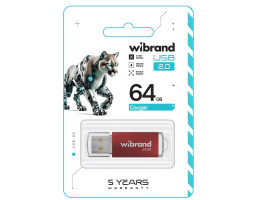Флеш накопичувач USB 64Gb Wibrand Cougar, Red, USB 2.0 (WI2.0/ CU64P1R)-foto2