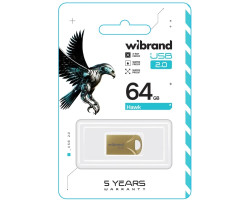 Флеш накопичувач USB 64Gb Wibrand Hawk, Gold, USB 2.0 (WI2.0/ HA64M1G)-foto2