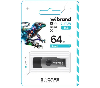 USB 3.2 Flash Drive 64Gb Wibrand Lizard, Black (WI3.2/ LI64P9B) USB 3.2 Flash Drive 64Gb Wibrand Lizard, Black (WI3.2/ LI64P9B)