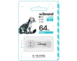 Флеш накопичувач USB 64Gb Wibrand Marten, White, USB 3.2 Gen 1 (WI3.2/ MA64P10W)-foto2