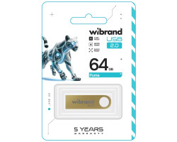 Флеш накопичувач USB 64Gb Wibrand Puma, Gold, USB 2.0 (WI2.0/ PU64U1G)-foto2