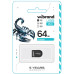 Флеш накопичувач USB 64Gb Wibrand Scorpio, Black, USB 2.0 (WI2.0/ SC64M3B)