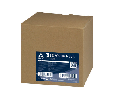 Вентилятор 120 мм, Arctic P12, Black, 5 шт, 120х120х25 мм, 1800 об/ хв, 3-pin, (ACFAN00135A)