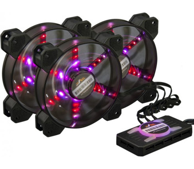 Вентилятор 120 мм, Frime набір RGB-вентиляторів + Fun hub + ДК Frime Iris Flicker KIT, 1200 ±10% об/ 