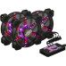 Вентилятор 120 мм, Frime набір RGB-вентиляторів + Fun hub + ДК Frime Iris Flicker KIT, 1200 ±10% об/ 