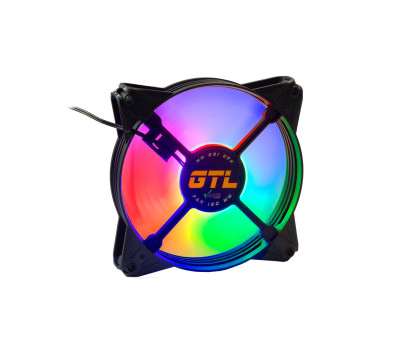 Вентилятор 120 мм, GTL Multicolor F1, Black, 120x120x25 мм, LED підсвічування, (GTL-120LMCF1)
