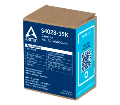 Вентилятор 40 мм, Arctic S4028-15K, Black, 40х40х28 мм, PWM, 140-15000 об/ хв, 4-pin (ACFAN00264A) Вентилятор 40 мм, Arctic S4028-15K, Black, 40х40х28 мм, PWM, 140-15000 об/ хв, 4-pin (ACFAN00264A)