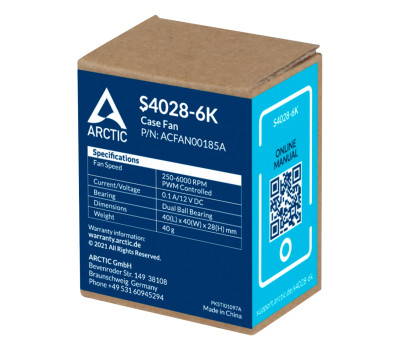 Вентилятор 40 мм, Arctic S4028-6K, Black, 40х40х28 мм, PWM, 250-6000 об/ хв, 4-pin (ACFAN00185A) Вентилятор 40 мм, Arctic S4028-6K, Black, 40х40х28 мм, PWM, 250-6000 об/ хв, 4-pin (ACFAN00185A)
