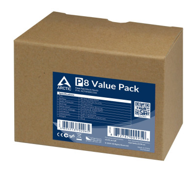Вентилятор 80 мм, Arctic P8, Black, 5 шт, 80х80х25 мм, (ACFAN00153A)