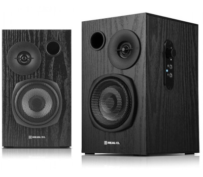 Колонки 2.0 REAL-EL S-235 Black, 2 x 9 Вт, МДФ, живлення від 220V, керування збоку