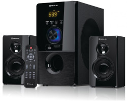 Колонки 2.1 REAL-EL M-555 Black, сателіти 2 x 12.5 Вт, сабвуфер 30 Вт, МДФ, Bluetooth, FM-тюнер, USB