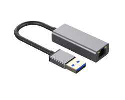 Мережевий адаптер USB 3.0 - Gigabit Ethernet, Dynamode, Grey, 13 см, чіпсет RTL8153 (DM-AD-GLAN)