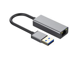 Мережевий адаптер USB 3.0 - Gigabit Ethernet, Dynamode, Grey, 13 см, чіпсет RTL8153 (DM-AD-GLAN)