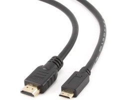 Кабель HDMI > HDMI mini 1.8m Cablexpert Black, V.2.0, 4К 60 Гц, позолочені конектори (CC-HDMI4C-6) Кабель HDMI > HDMI mini 1.8m Cablexpert Black, V.2.0, 4К 60 Гц, позолочені конектори (CC-HDMI4C-6)