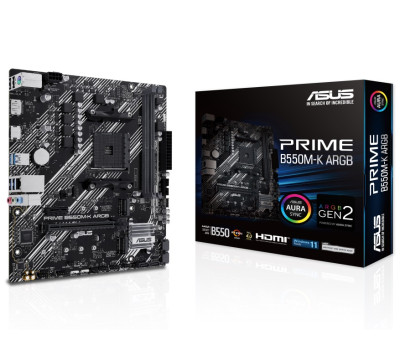 Мат.плата AM4 (B550) Asus PRIME B550M-K ARGB, MicroATX