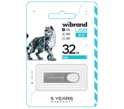Флеш накопичувач USB 32Gb Wibrand Irbis, Silver, USB 2.0 (WI2.0/ IR32U3S) Флеш накопичувач USB 32Gb Wibrand Irbis, Silver, USB 2.0 (WI2.0/ IR32U3S)