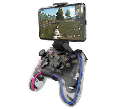 Геймпад Havit G180BT RGB, Transparent, бездротовий (Bluetooth 5.0), вібрація, 800 mAh