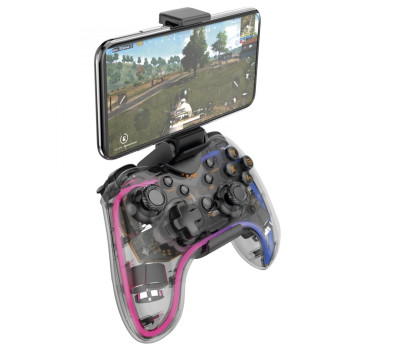 Геймпад Havit G180BT RGB, Transparent, бездротовий (Bluetooth 5.0), вібрація, 800 mAh