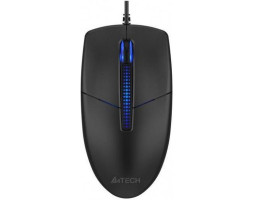 Мышь A4Tech N-530S Black, USB, оптическая, синяя подсветка, 1200 dpi, 3 кнопки, 1.5 м