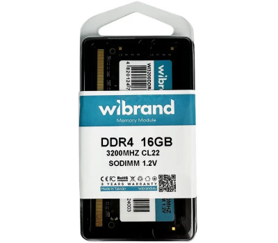 SO-DIMM DDR4 16Gb, 3200 MHz, Wibrand, 1.2V, CL22 (WI3200DDR4S/ 16GB)