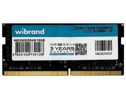 SO-DIMM DDR4 16Gb, 3200 MHz, Wibrand, 1.2V, CL22 (WI3200DDR4S/ 16GB) SO-DIMM DDR4 16Gb, 3200 MHz, Wibrand, 1.2V, CL22 (WI3200DDR4S/ 16GB)