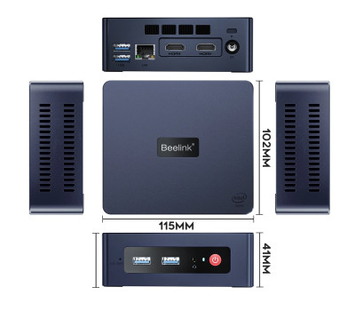 Неттоп Beelink MINI S, Black, Celeron N5095 (4x2.0-2.9 GHz), 8Gb DDR4 2933 MHz SO-DIMM, 256Gb SSD Неттоп Beelink MINI S, Black, Celeron N5095 (4x2.0-2.9 GHz), 8Gb DDR4 2933 MHz SO-DIMM, 256Gb SSD