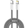 Кабель USB Type-C - Lightning 1.0 м ColorWay, Black, 27 Вт, Braided Nylon (CW-CBPDCL061-BK)