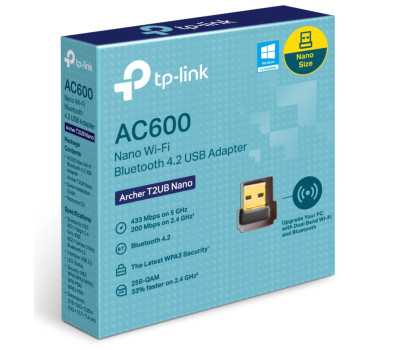 Мережевий адаптер USB TP-LINK Archer T2UB Nano, 802.11ac Dual Band USB Adapter, mini-size, USB 2.0