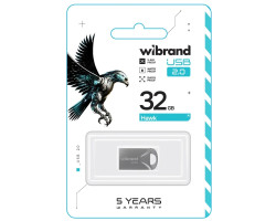 Флеш накопичувач USB 32Gb Wibrand Hawk, Silver, USB 2.0 (WI2.0/ HA32M1S)-foto2