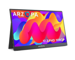 Монітор 17.3&Prime; Arzopa A1M, Black, WLED, IPS, 1920x1080, 16::9, 5 мс, 60 Гц, 300 кд/ м?, 1200::1, 178°/ 17