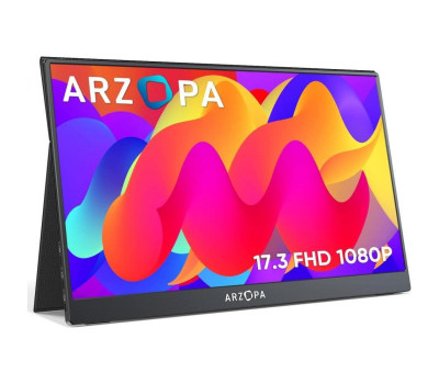 Монітор 17.3″ Arzopa A1M, Black, WLED, IPS, 1920x1080, 16::9, 5 мс, 60 Гц, 300 кд/ м?, 1200::1, 178°/ 17 Монітор 17.3″ Arzopa A1M, Black, WLED, IPS, 1920x1080, 16::9, 5 мс, 60 Гц, 300 кд/ м?, 1200::1, 178°/ 17