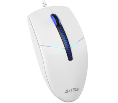 Миша A4Tech N-530 White, USB, оптична, синє підсвічування, 1200 dpi, 3 кнопки, 1.5 м