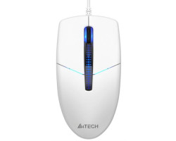 Миша A4Tech N-530 White, USB, оптична, синє підсвічування, 1200 dpi, 3 кнопки, 1.5 м