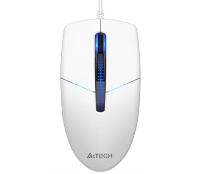 Миша A4Tech N-530 White, USB, оптична, синє підсвічування, 1200 dpi, 3 кнопки, 1.5 м