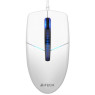 Миша A4Tech N-530 White, USB, оптична, синє підсвічування, 1200 dpi, 3 кнопки, 1.5 м