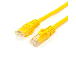 Патч-корд UTP литой 0.5 m ATcom, медь, желтый, кат.6, 1 Гб/ с (12156)