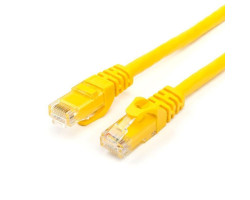 Патч-корд UTP литой 2.0 m ATcom, медь, желтый, кат.6, 1 Гб/ с (10202)