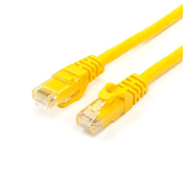 Патч-корд UTP литой 3.0 m ATcom, медь, желтый, кат.6, 1 Гб/ с (12154)