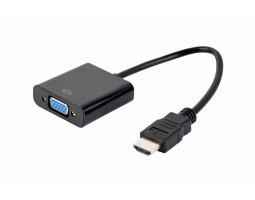 Переходник HDMI > VGA (HDMI мама - VGA папа), Cablexpert, Black, 3.5 мм, USB (A-HDMI-VGA-04)