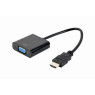 Переходник HDMI > VGA (HDMI мама - VGA папа), Cablexpert, Black, 3.5 мм, USB (A-HDMI-VGA-04)