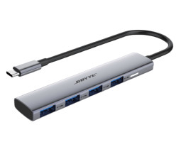 Концентратор USB Type-C Boyye FrimeCom UC-403A Boyye Grey, Type-C -> 4xUSB3.0, 5Гб/ сек