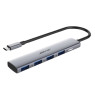 Концентратор USB Type-C Boyye FrimeCom UC-403A Boyye Grey, Type-C -> 4xUSB3.0, 5Гб/ сек