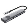 Концентратор USB Type-C Boyye FrimeCom UC-721 Grey, Type-C -> 2xUSB3.0, HDMI, TF2.0, SD2.0, PD