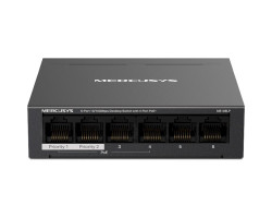 Комутатор Mercusys MS106LP, Black, LAN 10/ 100/ 1000Mb, 4 порти PoE+